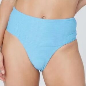 L*Space Desi Blue High-Waisted Bikini Bottom - NWOT - Size S (estimated)